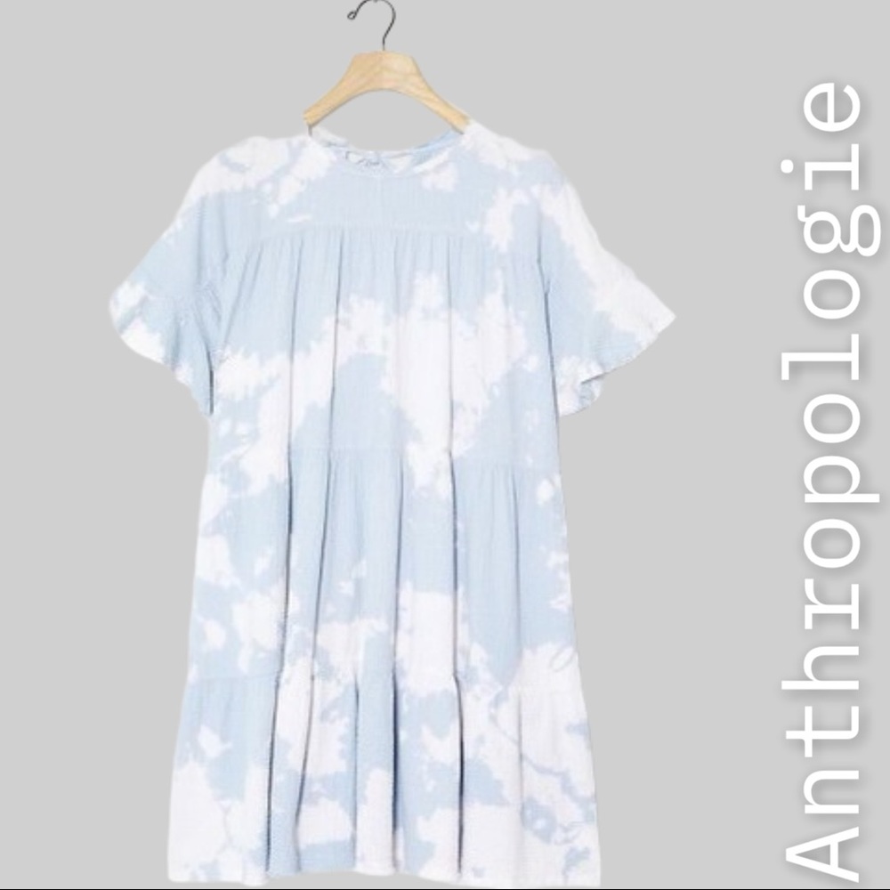 NWT Anthropologie Luna Tie-Dye Tunic Dress XL Sky